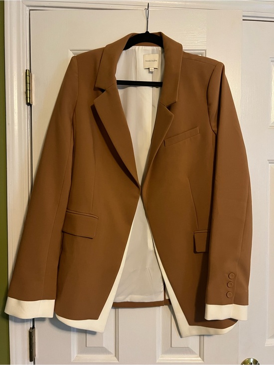 Favorite Daughter Jackets & Blazers - Favorite Daughter Cognac Blazer with White Trim - NEVER WORN